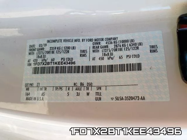 1FD7X2BT1KEE43496 фото 2