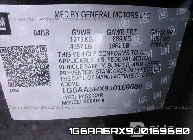 1G6AA5RX9J0169680 фото 10