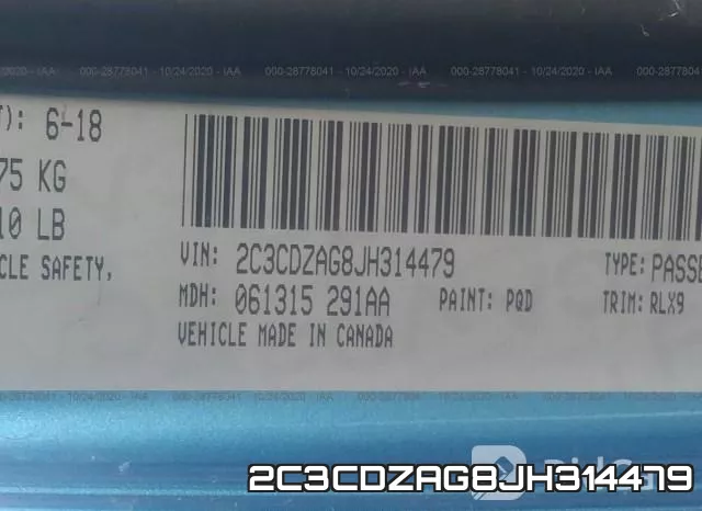2C3CDZAG8JH314479 фото 8