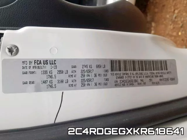 2C4RDGEGXKR618641 фото 2