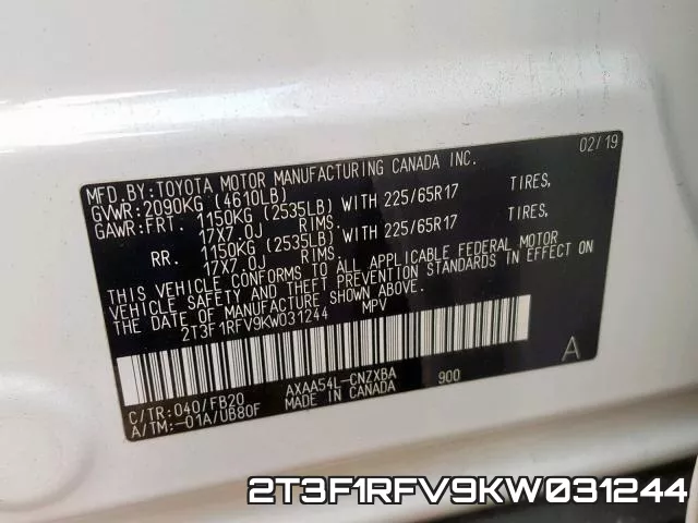 2T3F1RFV9KW031244 фото 2