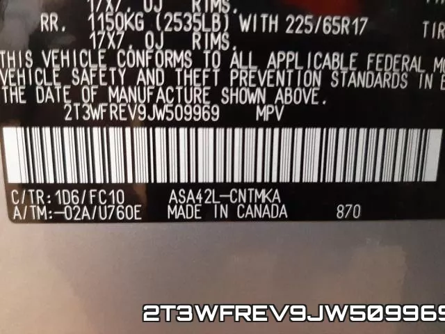 2T3WFREV9JW509969 фото 2