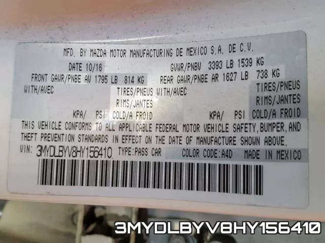3MYDLBYV8HY156410 фото 2