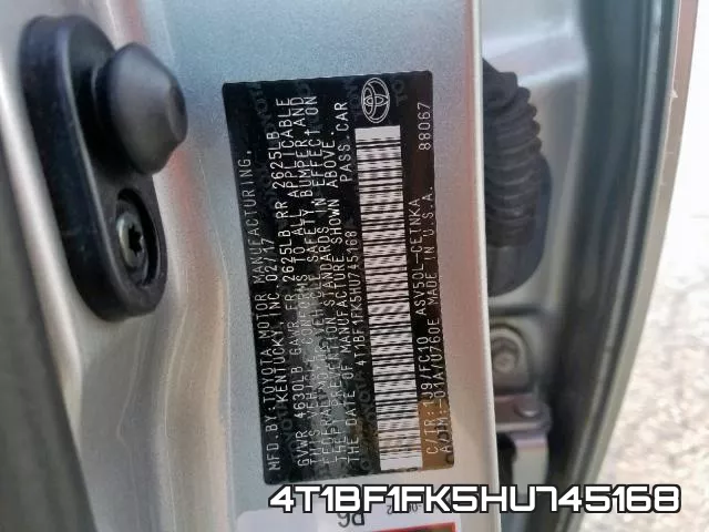 4T1BF1FK5HU745168 фото 2