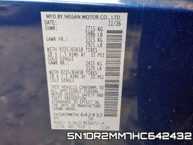 5N1DR2MM7HC642432 фото 2