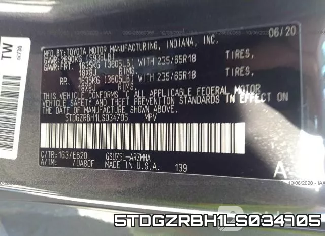 5TDGZRBH1LS034705 фото 10