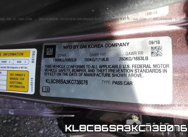 KL8CB6SA3KC738076 фото 10