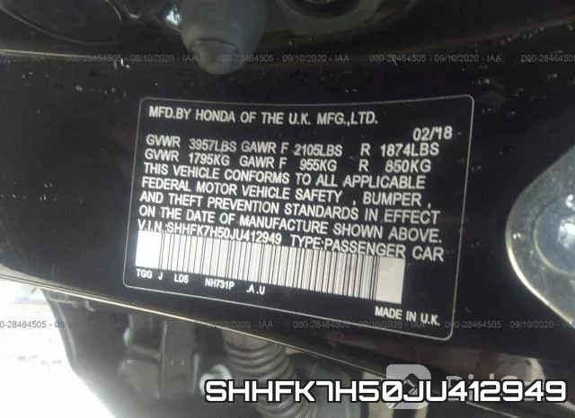 SHHFK7H50JU412949 фото 10