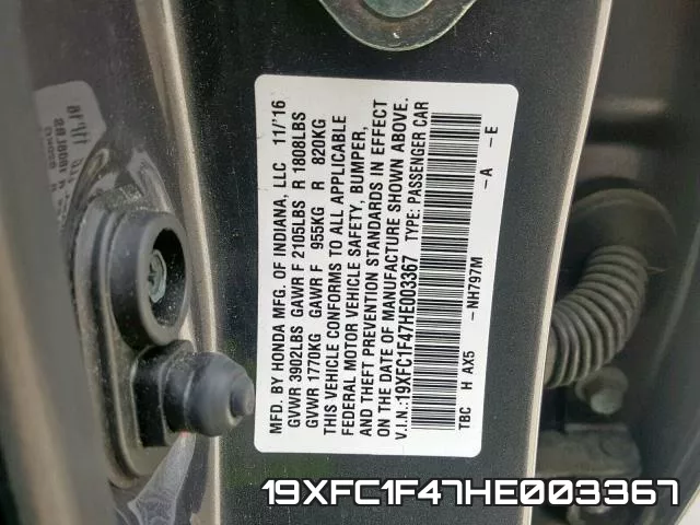 19XFC1F47HE003367 фото 2