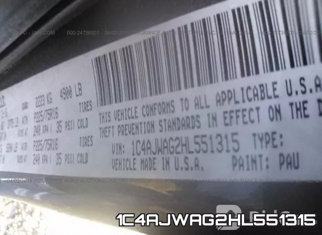 1C4AJWAG2HL551315 фото 10