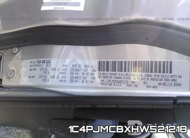 1C4PJMCBXHW521218 фото 10