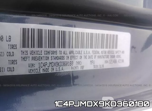 1C4PJMDX9KD360180 фото 10