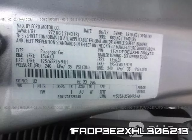 1FADP3E2XHL306213 фото 10