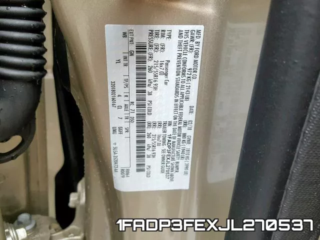 1FADP3FEXJL270537 фото 2