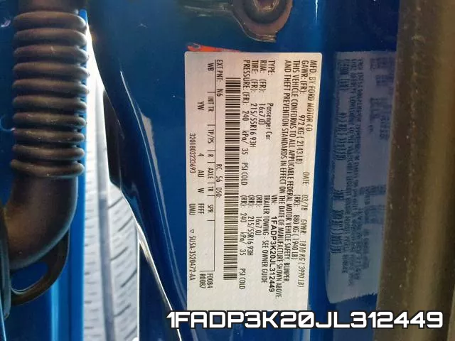 1FADP3K20JL312449 фото 2