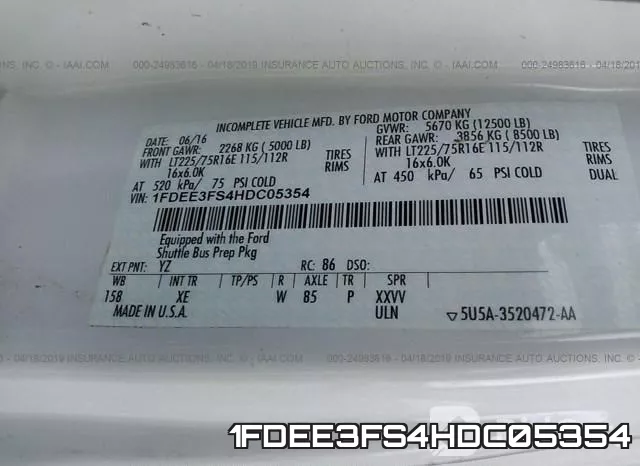 1FDEE3FS4HDC05354 фото 10
