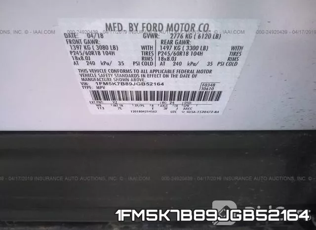1FM5K7B89JGB52164 фото 10