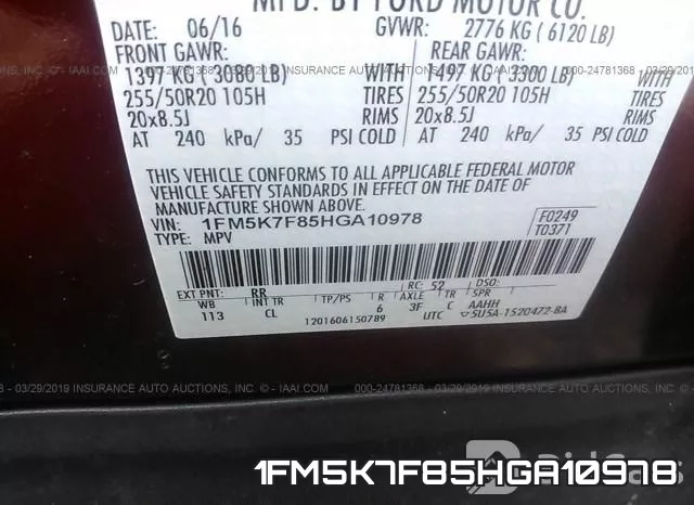1FM5K7F85HGA10978 фото 10