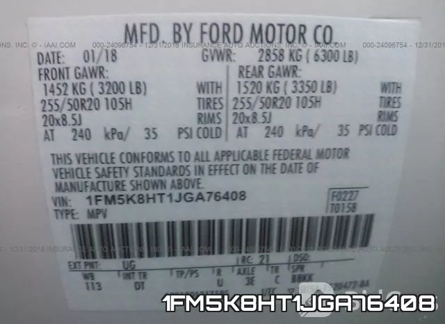 1FM5K8HT1JGA76408 фото 10