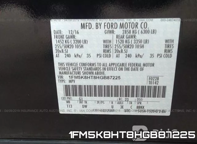 1FM5K8HT8HGB87225 фото 10