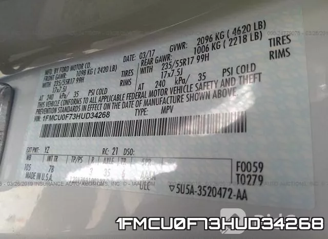 1FMCU0F73HUD34268 фото 10