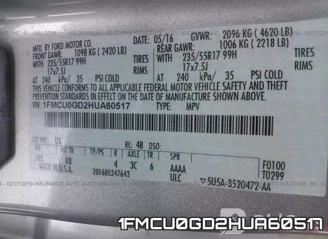 1FMCU0GD2HUA60517 фото 10