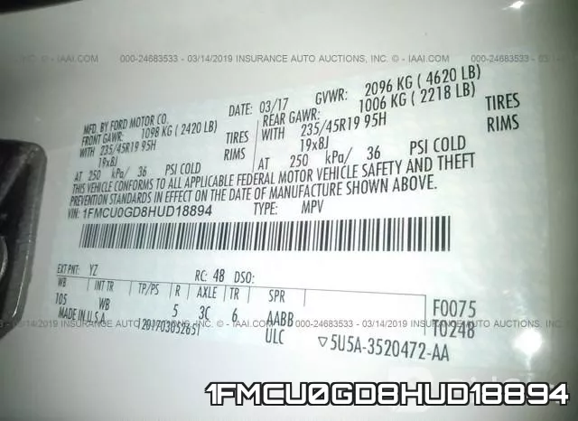 1FMCU0GD8HUD18894 фото 10