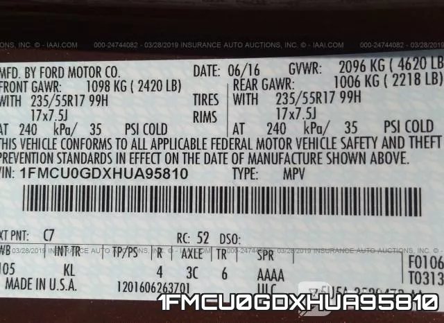 1FMCU0GDXHUA95810 фото 10
