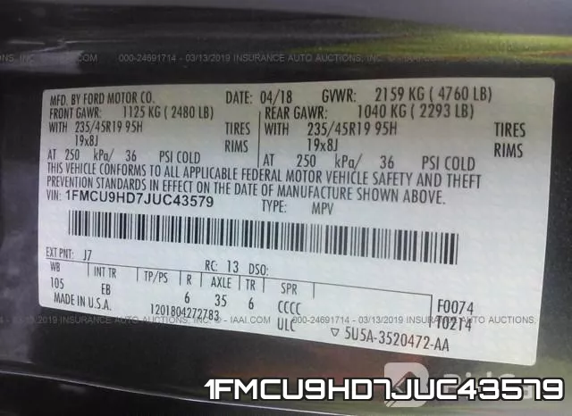 1FMCU9HD7JUC43579 фото 10