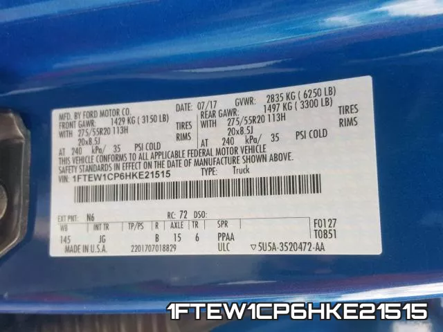 1FTEW1CP6HKE21515 фото 2