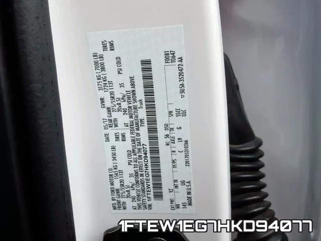 1FTEW1EG7HKD94077 фото 2