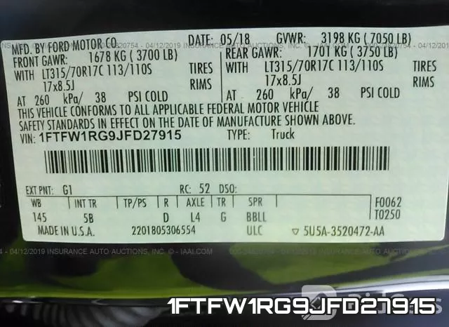 1FTFW1RG9JFD27915 фото 10