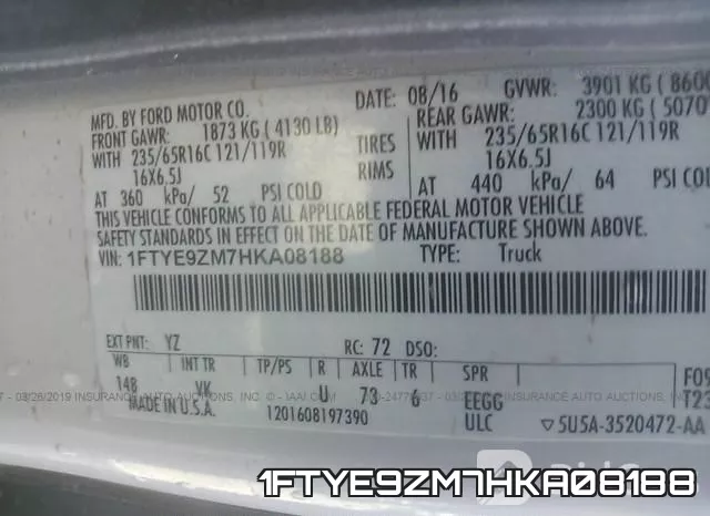 1FTYE9ZM7HKA08188 фото 10