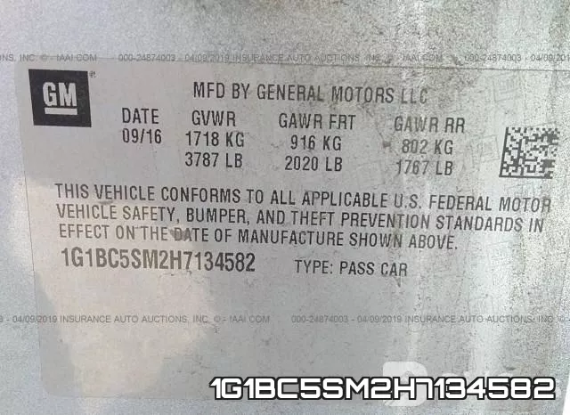 1G1BC5SM2H7134582 фото 10