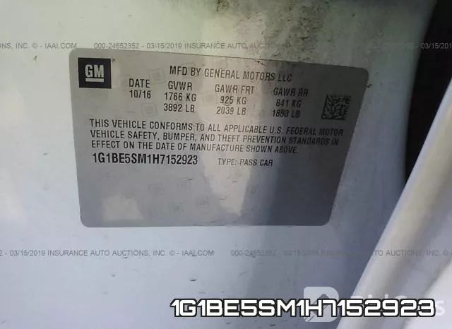 1G1BE5SM1H7152923 фото 10