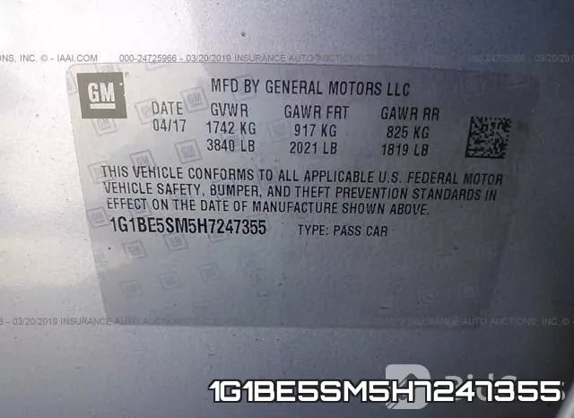 1G1BE5SM5H7247355 фото 10
