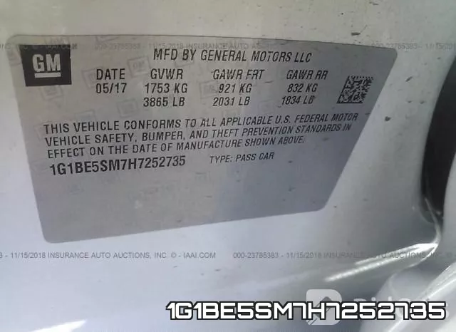1G1BE5SM7H7252735 фото 10
