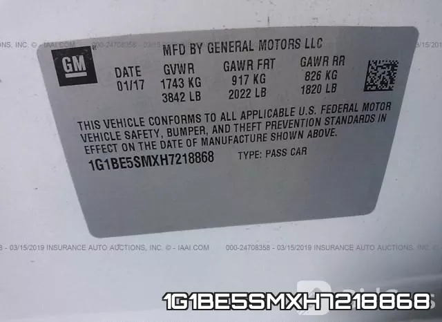 1G1BE5SMXH7218868 фото 10