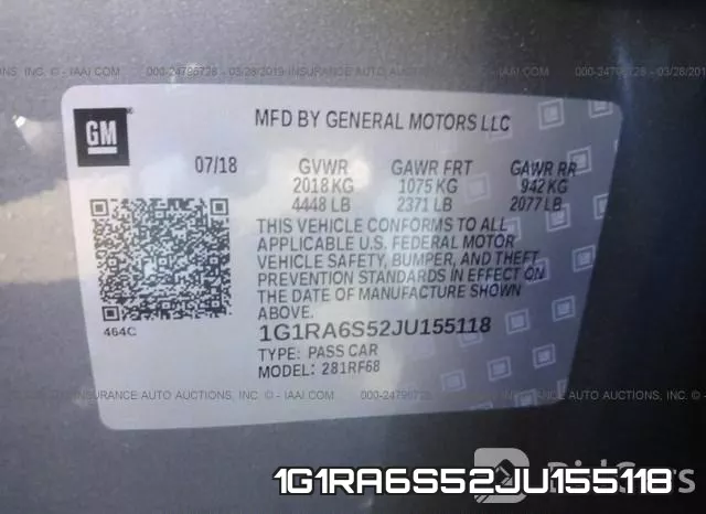 1G1RA6S52JU155118 фото 10