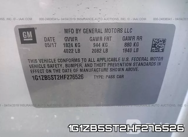 1G1ZB5ST2HF276526 фото 10