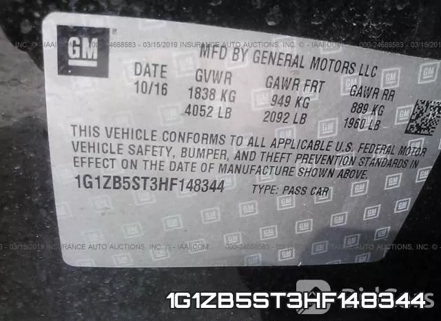 1G1ZB5ST3HF148344 фото 10