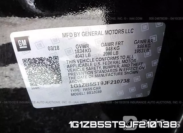 1G1ZB5ST9JF210738 фото 10