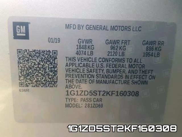 1G1ZD5ST2KF160308 фото 2