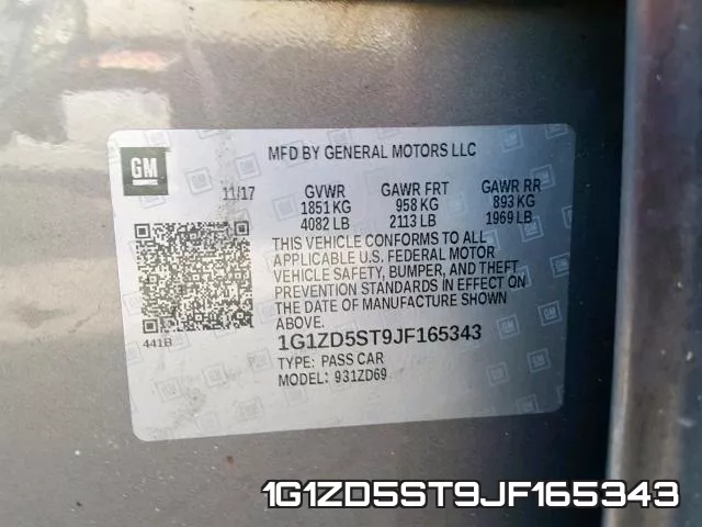 1G1ZD5ST9JF165343 фото 2