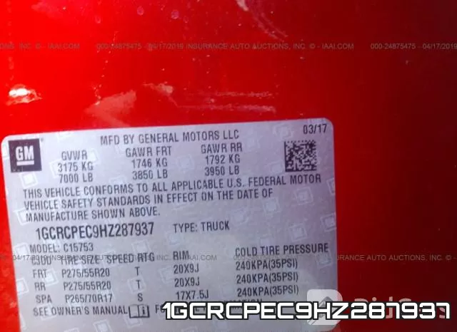 1GCRCPEC9HZ287937 фото 10