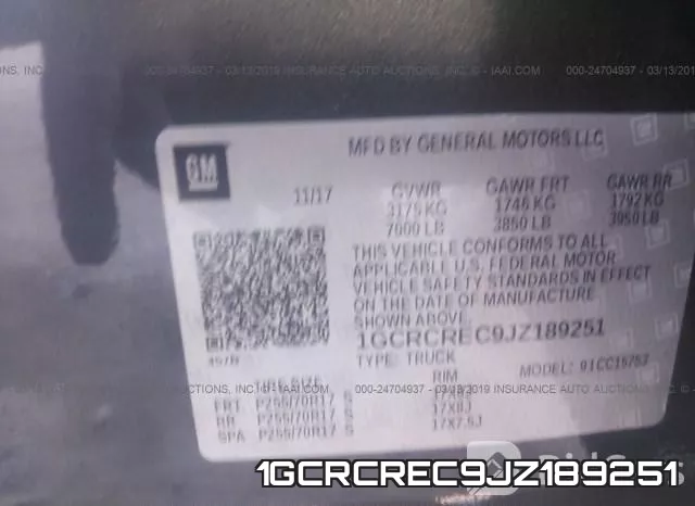 1GCRCREC9JZ189251 фото 10
