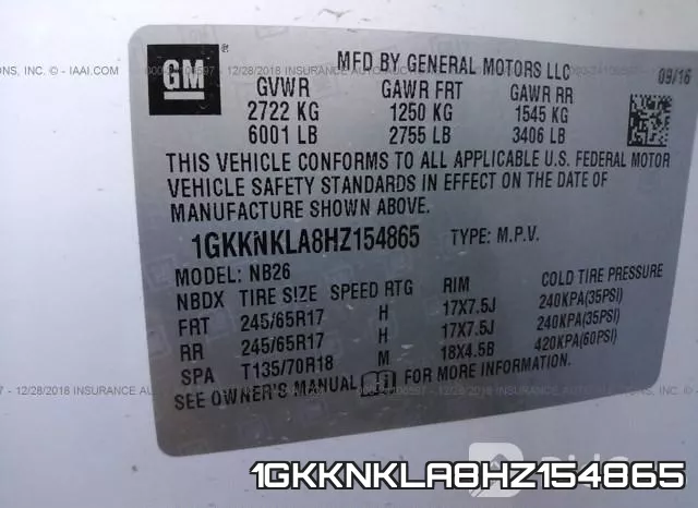 1GKKNKLA8HZ154865 фото 10