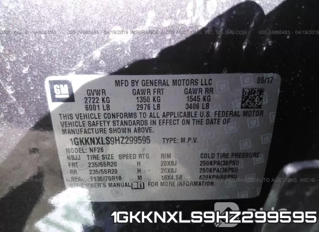 1GKKNXLS9HZ299595 фото 10