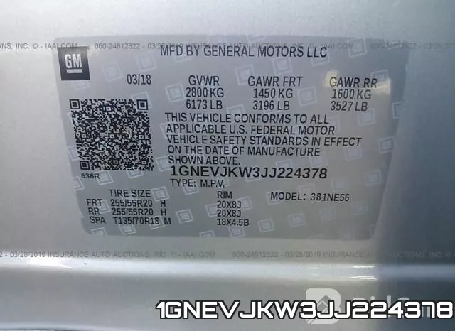 1GNEVJKW3JJ224378 фото 9