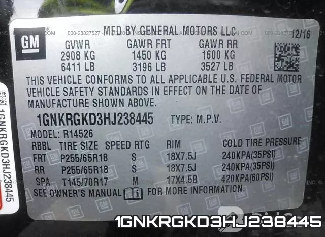 1GNKRGKD3HJ238445 фото 10